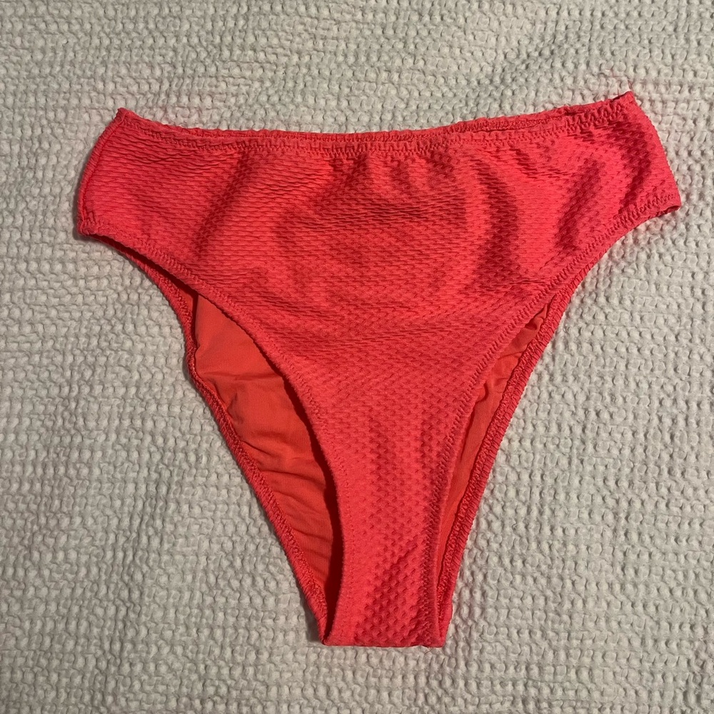 Aerie Women's Coral High Leg Cheeky Swim Bottom